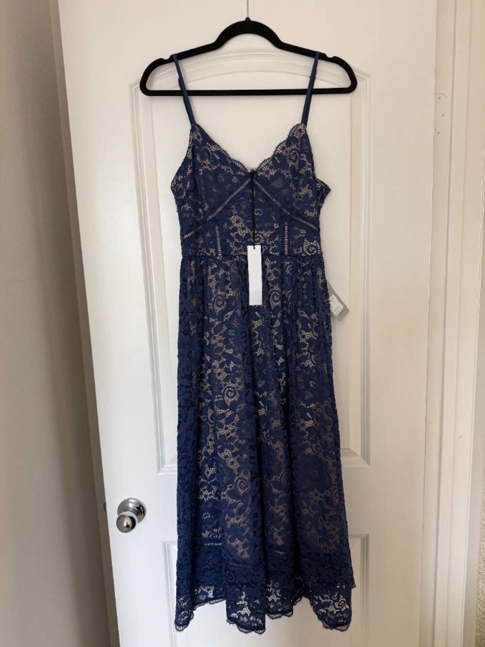 NSR Napean Sea Rd Navy Lace Midi Dress NWT